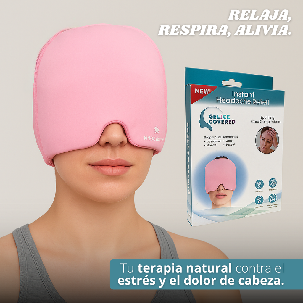 MigraRelief™ – Máscara de gel terapéutica para migraña y estrés